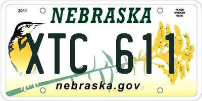 NE license plate XTC611