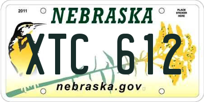 NE license plate XTC612
