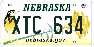 NE license plate XTC634