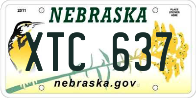 NE license plate XTC637
