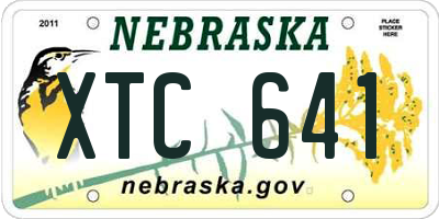 NE license plate XTC641