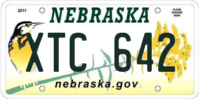 NE license plate XTC642