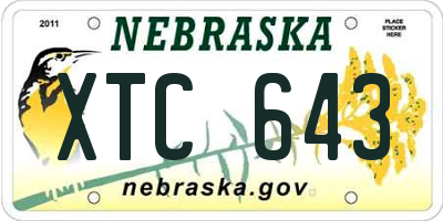 NE license plate XTC643