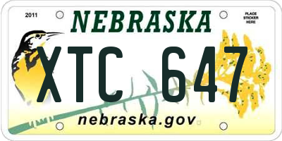 NE license plate XTC647