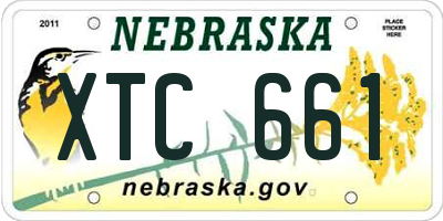 NE license plate XTC661