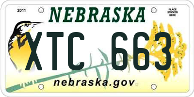 NE license plate XTC663