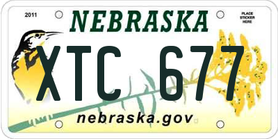 NE license plate XTC677