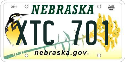 NE license plate XTC701