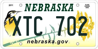 NE license plate XTC702