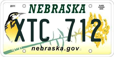 NE license plate XTC712