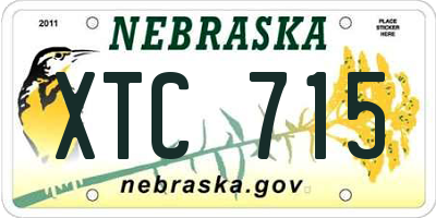 NE license plate XTC715