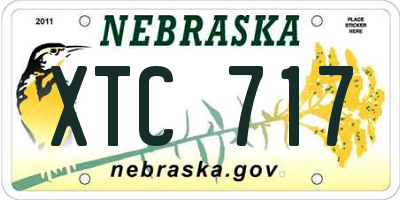 NE license plate XTC717
