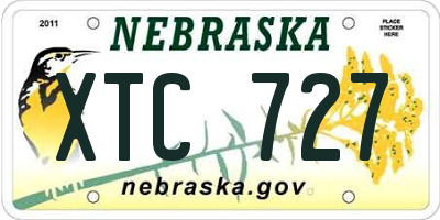 NE license plate XTC727