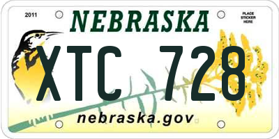 NE license plate XTC728