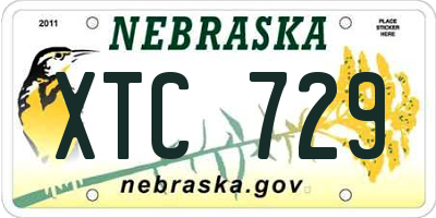NE license plate XTC729