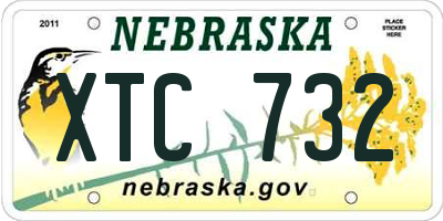 NE license plate XTC732