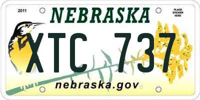 NE license plate XTC737
