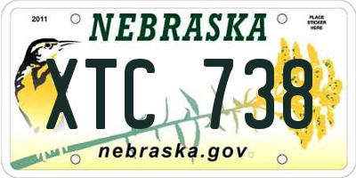NE license plate XTC738