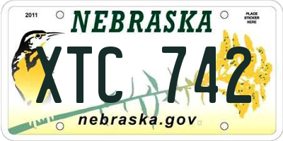 NE license plate XTC742