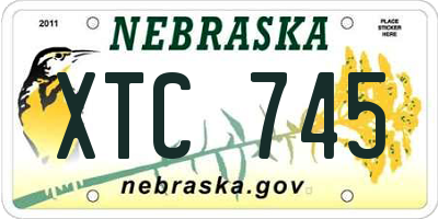 NE license plate XTC745