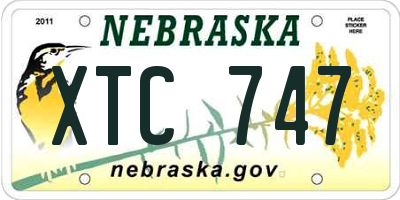 NE license plate XTC747