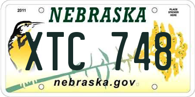 NE license plate XTC748