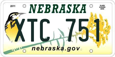 NE license plate XTC751