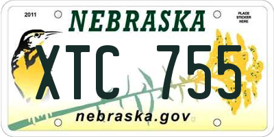 NE license plate XTC755