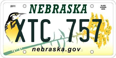 NE license plate XTC757