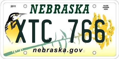 NE license plate XTC766