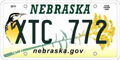 NE license plate XTC772