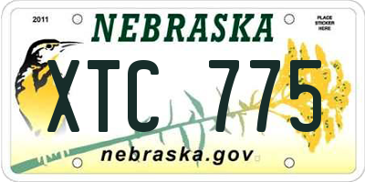 NE license plate XTC775