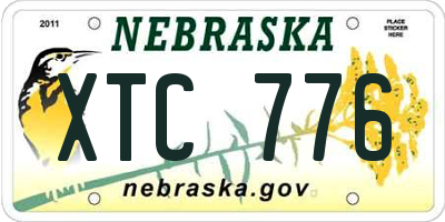 NE license plate XTC776