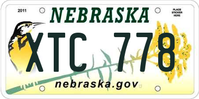 NE license plate XTC778