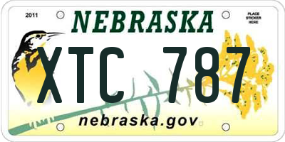 NE license plate XTC787