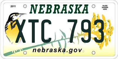 NE license plate XTC793