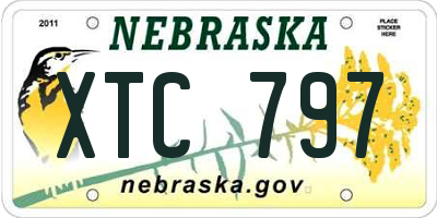 NE license plate XTC797