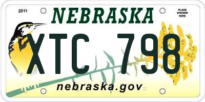 NE license plate XTC798