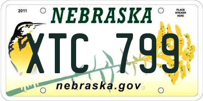 NE license plate XTC799