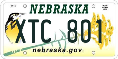 NE license plate XTC801
