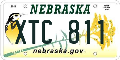 NE license plate XTC811