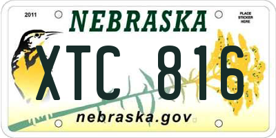 NE license plate XTC816