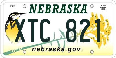 NE license plate XTC821