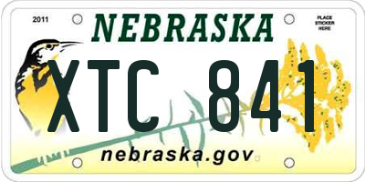 NE license plate XTC841