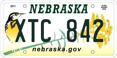 NE license plate XTC842