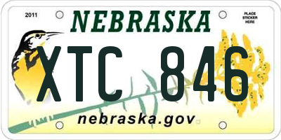 NE license plate XTC846