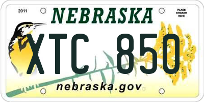 NE license plate XTC850