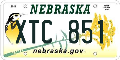 NE license plate XTC851