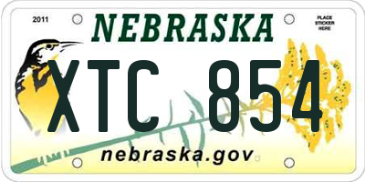 NE license plate XTC854