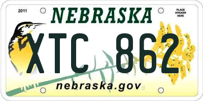 NE license plate XTC862
